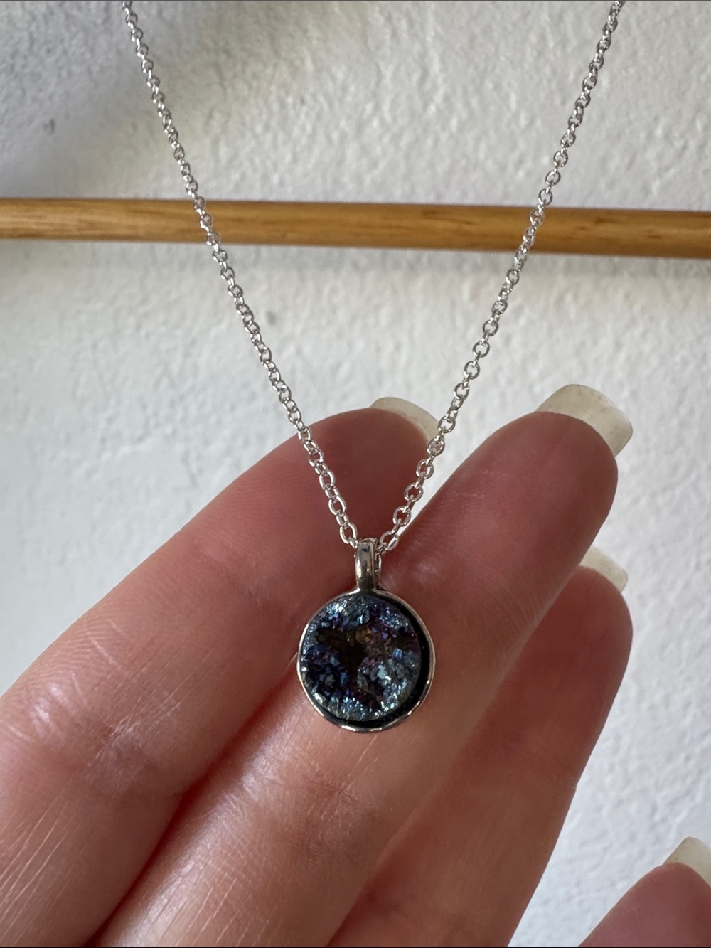 Silver Tone Druzy Necklace